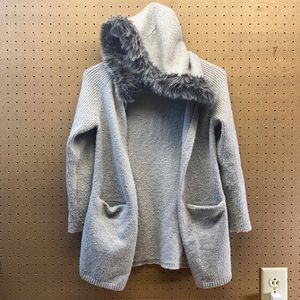 Gap Girls Comfy Hoodie Cardigan Size Medium Gray